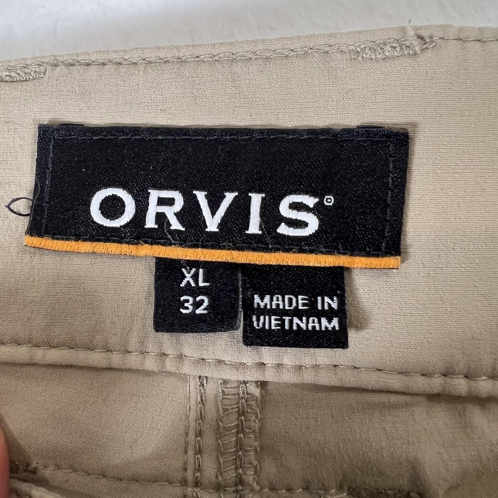 Orvis Pants Mens 39x32 Beige Nylon Stretch Cargo Hiking Travel Lightweight Tech - Picture 3 of 13